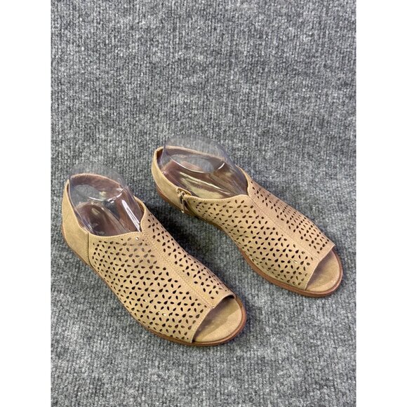 Indigo rd. Womens 7.5M  Irselia2 open toe sandals tan zipper on the side - Picture 14 of 16